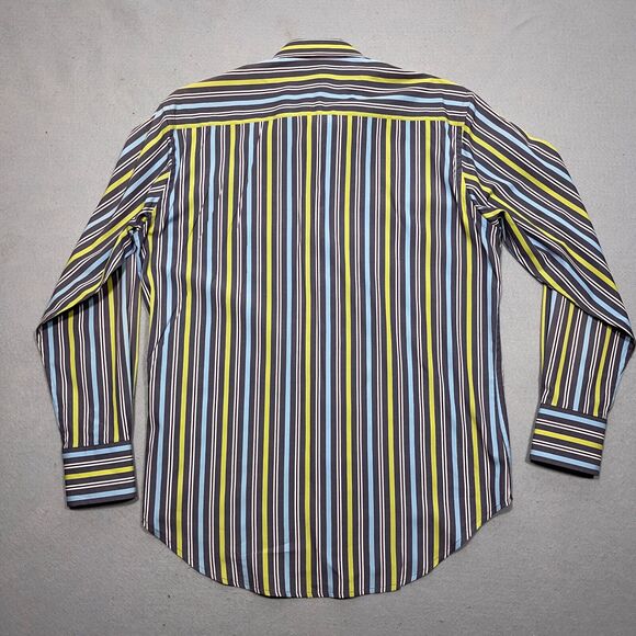 Robert Graham Shirt Men Size Medium‎ Striped Button Up Flip Cuff Colorful - Picture 13 of 14